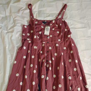 Torrid Walnut Polka Dot Challis Button Midi Dress